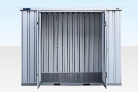 3m XL flat pack with double opening doors on long side in galvalume