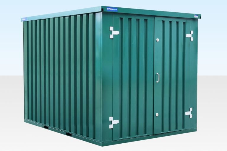 Flat Pack Container 3m in RAL6005 green for sale