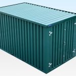 Flat Pack Container 4m XL in RAL6005 green main