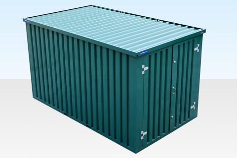 Flat Pack Container 4m XL in RAL6005 green main