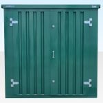 Large Flat Pack Container in green with double doors closed