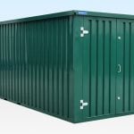 Extra large 6m flat pack storage container powder coat RAL6005 green