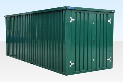 Extra large 6m flat pack storage container powder coat RAL6005 green