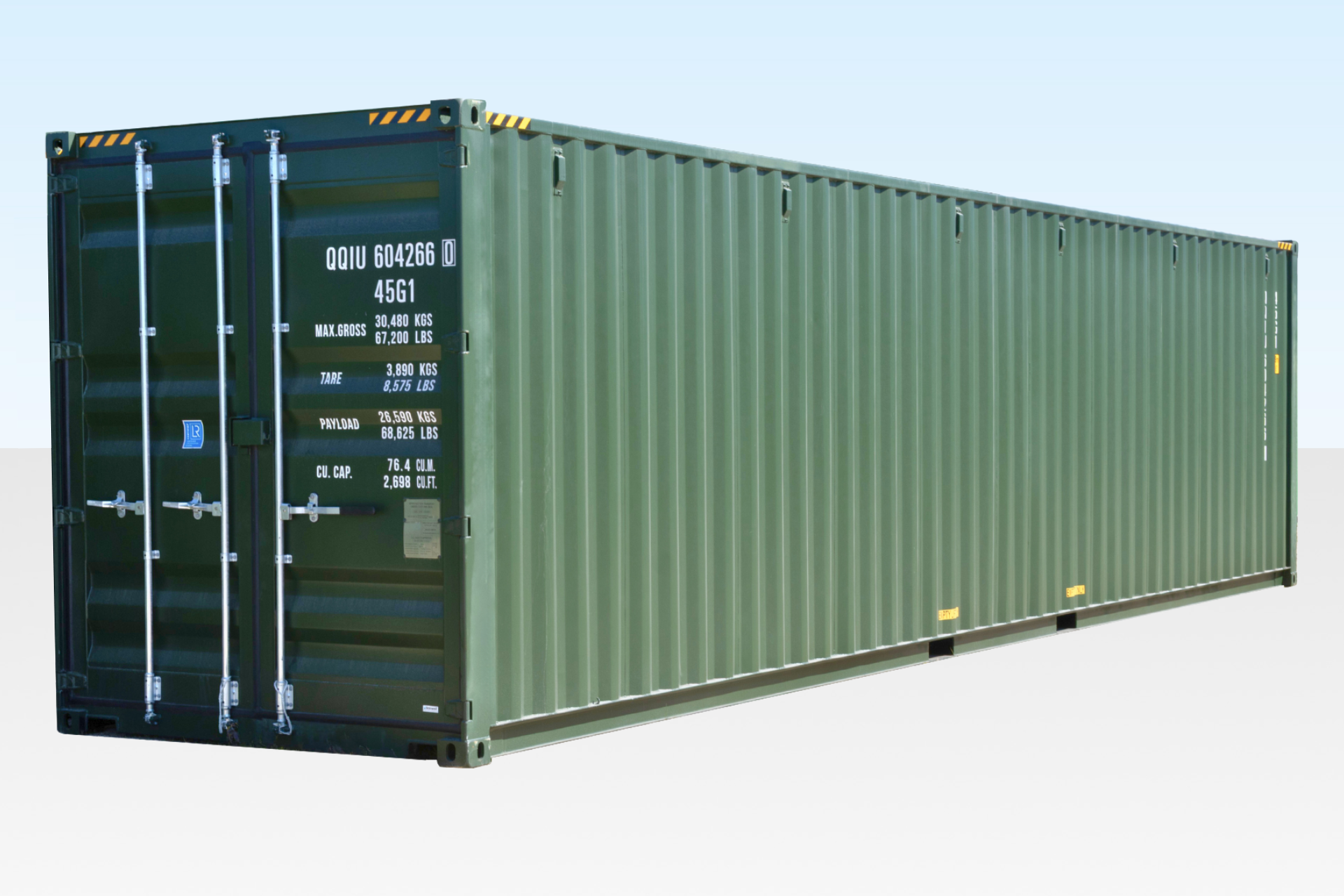 High Cube 40ft Shipping Container Green UK