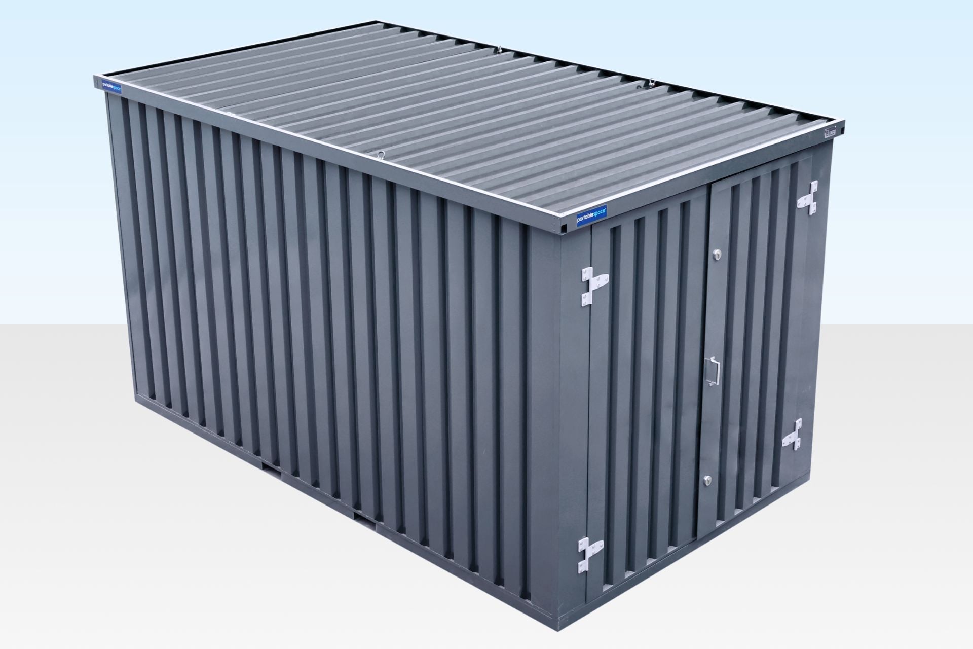 4m Flat Pack Storage Container - Powder Coated Grey - Image 2