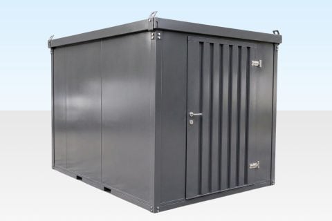 Insulated 3m Flat Pack Store (RAL7015) - Grey