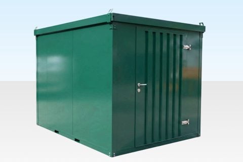 Insulated 3m Flat Pack Store (RAL6005) - Green