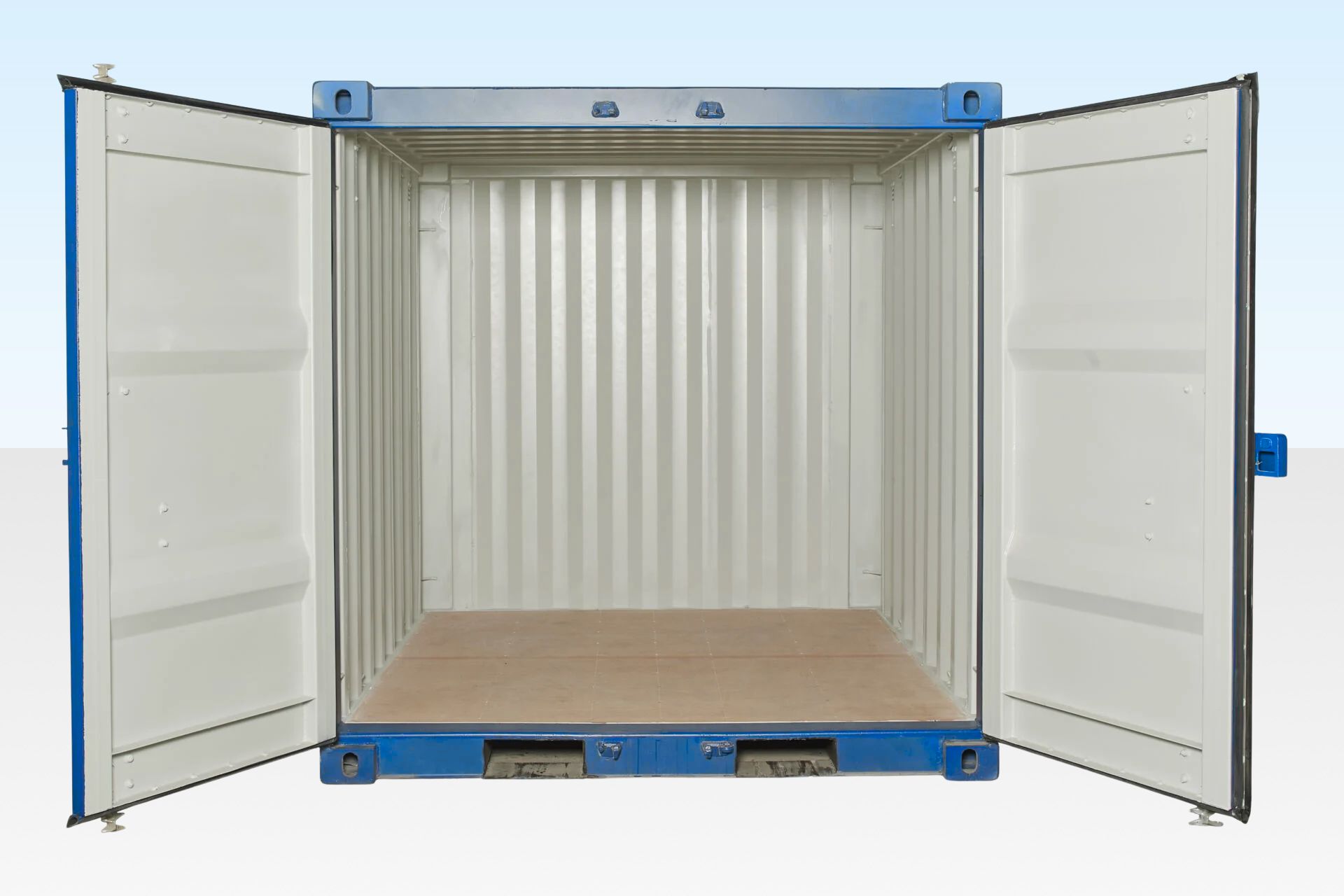 8ft Shipping Container (One Trip) Light Blue (RAL 5010) - Image 2