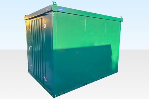 Insulated 3m Flat Pack Store (RAL6005) - Green